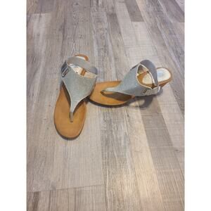 Cherie silver 3inch wedge size 7.5M woman's shoe